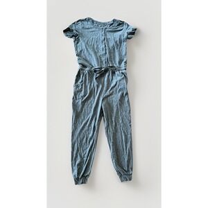 AnyBody Regular‎ Cozy Knit Button Front Jumpsuit Grey Loungewear - Small Petite